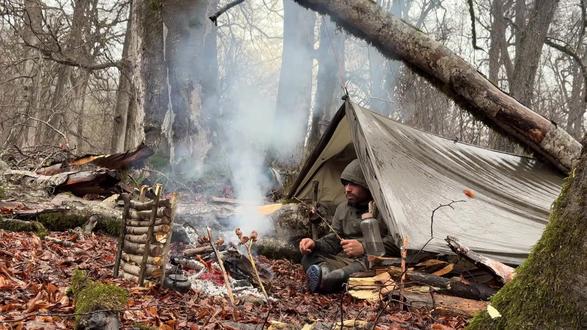 雨天户外露营烤肉#解压#助眠#治愈#户外
