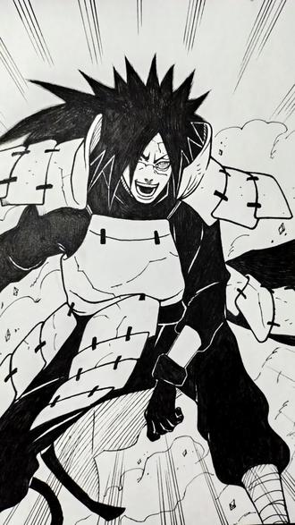 今日绘画火影宇智波斑斑 #动漫手绘 #二次元 #火影忍者 #宇智波斑 #创作者计划