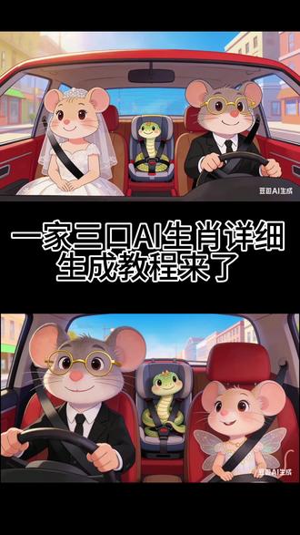 超详细的一家三口AI生肖教程来了,想要生成的根据我的操作几分钟就能搞定,快来试试你们一家三口生肖组合吧#生肖 #豆包 #一家三口