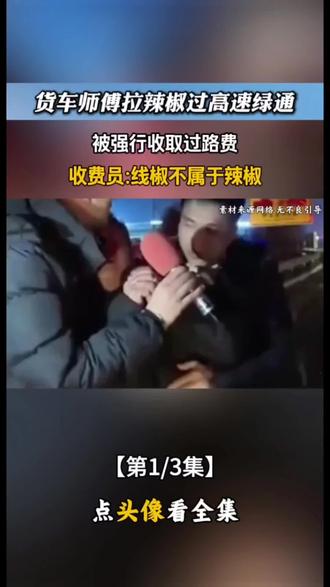 司机拉辣椒过绿通,却被要求强行补交过路费,收费员:线椒不属于辣椒#绿通 #社会百态 #高速收费 #社会百态真实事件