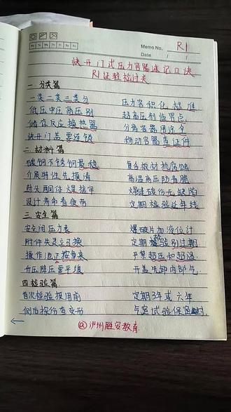 快开门式压力容器速记口诀#真实生活分享计划 #快开门式压力容器R1证#压力容器证 #R1证 #快开门式压力容器