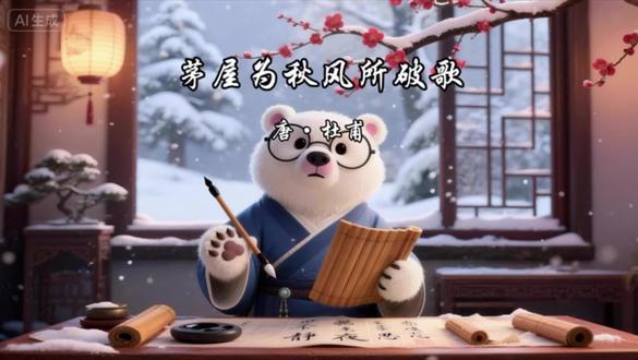 八年级下册必背唐诗三首之《茅屋为秋风所破歌》唐·杜甫——秋风卷残茅,寒雨浸疏窗。杜子美困守孤庐,却怀“广厦千万间”之愿。困顿中藏家国,寒夜里燃赤诚,这抹穿越千年的悲悯,仍是人间最暖的诗意。#古诗词#唐诗#杜甫#茅屋为秋风所破歌 @DOU+小助手