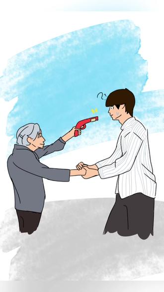 小伙子,你还是太嫩了#画一个故事 #画画