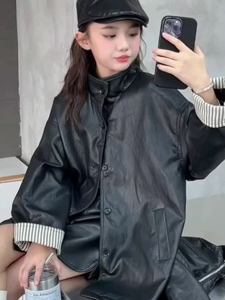 女童皮衣外套春秋2025新款儿童潮酷穿搭皮夹克小女孩酷飒秋装上衣#好物推荐🔥 #皮衣外套 #又酷又飒
