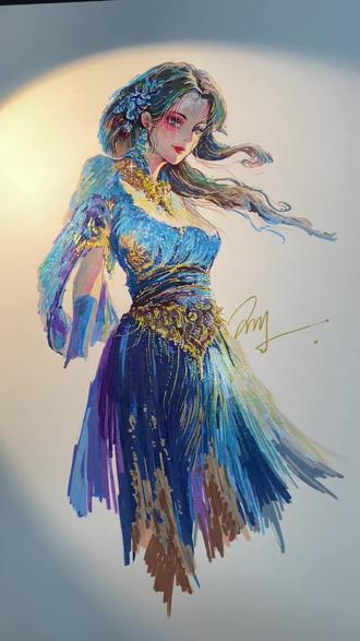 丙烯马克笔手绘漫画 丙烯马克笔➕闪光笔手绘漫画教程#恩米马克笔 #绘画教程 #跟着抖音学画画 #手绘漫画 #绘画