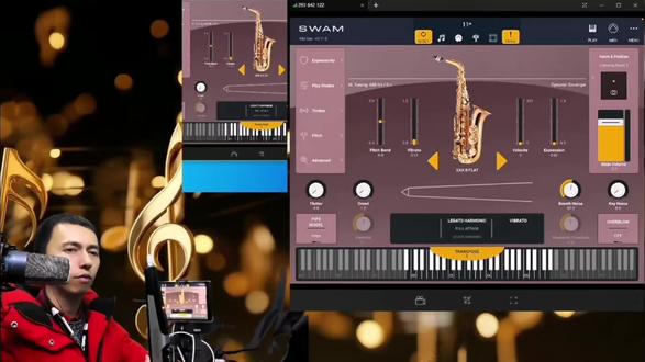 圣锐8000连接软音源吹奏秋恋#软音源 #圣锐8000 #软音源中音萨克斯 #创作者中心 #创作灵感