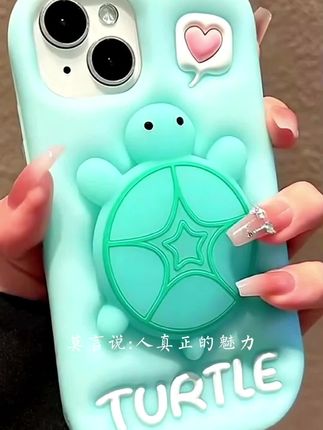 【适用苹果华为】可爱夜光支架小乌龟手机壳女新款卡通全包硅胶防摔 #强烈推荐 #爱了爱了 #创意手机壳 #也太可爱了吧 #上热搜