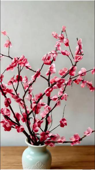 枯木逢春,让桃花提前开放在冬天里#手工蜡烛梅花 #手工花制作 #真实生活分享官 #手工腊梅花 #枯木逢春@DOU+小助手