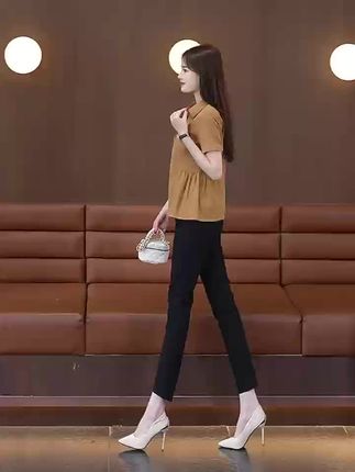 短袖衬衫女装2025年新款夏季宽松休闲上衣大码女士洋气翻领衬衣服