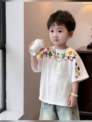 男童衣服T恤夏季短袖夏款2025新款夏装网红炸街儿童半袖宝宝童装#夏季穿搭 #男童穿搭 #时尚穿搭 #短袖t恤 #面料柔软舒适