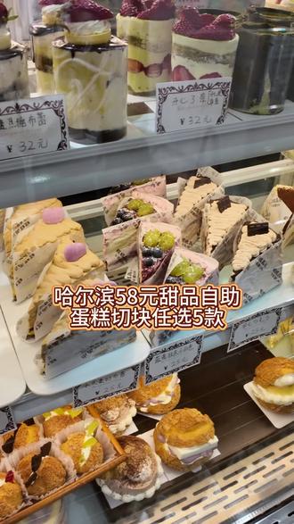 下次准备把柜子里的蛋糕都搬空! #甜品自助 #哈尔滨甜品 #哈尔滨甜品自助 #甜品