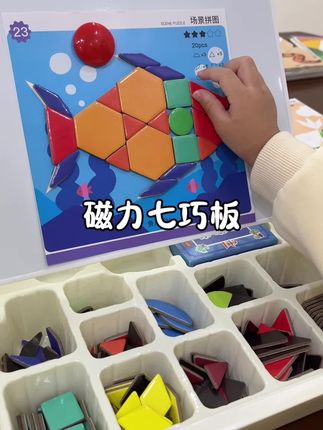 越早玩#七巧板 的孩子越聪明,从小动手动脑,培养思维能力、空间想象力和创造力#早教益智玩具 #脑洞大开 #专注力