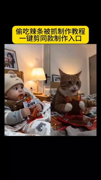 你们要的AI偷吃辣条被抓特效制作教程来了 #ai小孩吃辣条 ai玩手机假装睡觉特效ai生成视频小孩玩手机娃睡着以后拍照教程#偷吃辣条小孩宝宝乐趣视频#ai宠物偷吃辣条被抓 ai小狗偷吃辣条被抓ai过年偷吃辣条被抓ai萌宠偷吃辣条被抓导入一张萌宠照片制作#ai过年偷吃辣条被抓 #ai小猫偷吃辣条被抓 小狗偷吃辣条剪同款