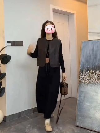 【柔软蛋白皮】PU皮衣马甲秋季休闲洋气圆领单排扣透气简约宽松