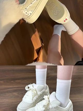 韩版奶油小众面包鞋休闲板鞋女鞋ins春季学生百搭运动鞋2025新款#好穿不累脚 #软底软面穿上超舒服 #百搭女鞋 #板鞋女 #厚底女鞋