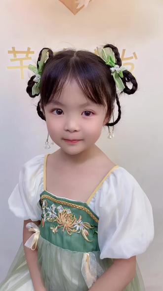 六一儿童节快到了,2款不用假发的古风发型,家有女宝的学起来#唐风小公主发型 #古风女童汉服 #古风发型 #儿童编发
