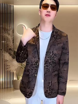 男装时尚个性豹纹外套#时尚气质穿搭 #时髦穿搭 #品质男装#新品上新
