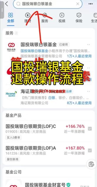 国投瑞银基金退款操作流程来了#白银
