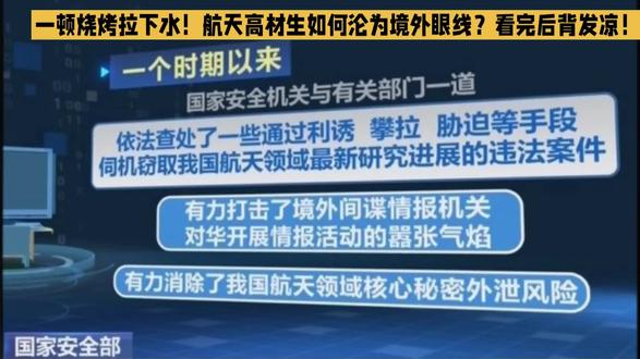 一顿烧烤拉下水!航天高材生如何沦为境外眼线?看完后背发凉! #国家安全高于一切 #航天领域间谍案 #赵学军 #境外间谍渗透