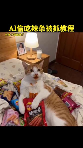 ai偷吃辣条被抓教程 #ai偷吃辣条被抓 #放假在家偷吃辣条被抓