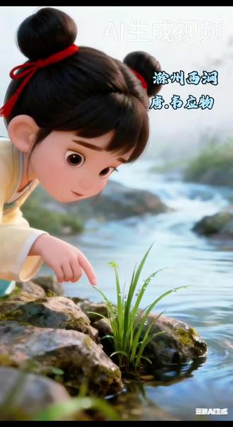 #滁州西涧动画古诗朗读 #AI生成视频