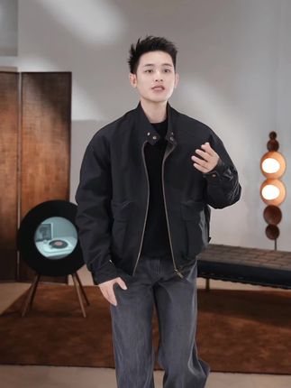 上身真的很帅气!NYHSUGOO/南乙秋季复古打蜡棉“正反两面穿”男士短款夹克外套!推荐#夹克外套 #男士外套