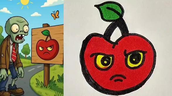 樱桃炸弹#简笔画 #一学就会的简笔画 #绘画 @抖音小助手 @抖音青少年 @抖音创作者中心