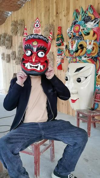 非遗傩面制作过程,欢迎来图定制,线下收徒,非遗体验。#非遗传承 #傩面具 #傩面具设计 #非遗抖起来 #傩戏