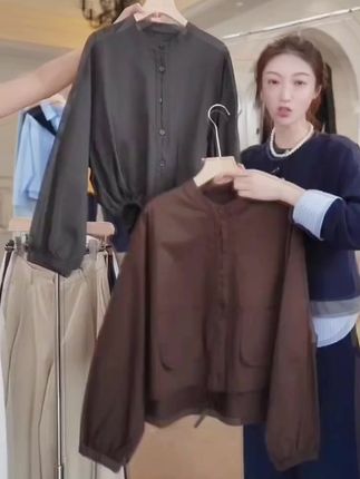 欧洲站2025秋装新款欧货休闲百搭圆领短款外套女春秋宽松遮肉夹克#休闲外套#圆领外套#百搭外套#宽松显瘦 #短款外套