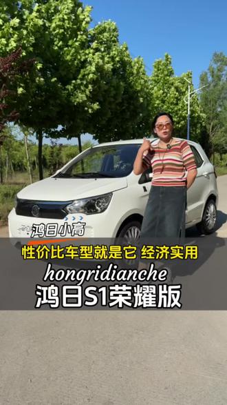 鸿日S1荣耀版,性价比车型出厂也是高配置,压缩机冷暖空调,冬暖夏凉。续航200公里,续航不够可以安排油电混合。#上热门