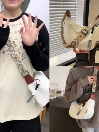 休闲尼龙布包包女2025新款夏季爆款斜挎饺子包百搭小众单肩通勤包#包包推荐 #源头工厂 #饺子包 #暑假出游包