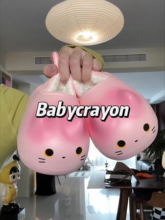 #Babycrayon 给我萌晕了!!!这反季小猫拖鞋也太可爱了!#babycrayon儿童拖鞋 #反季拖鞋 #童鞋 #小猫拖鞋