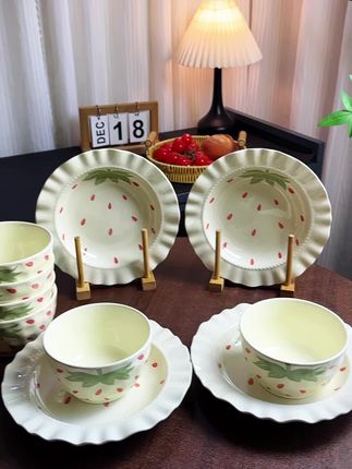 奶油风碗碟套装#餐具#餐具套装#厨房好物#碗盘套装