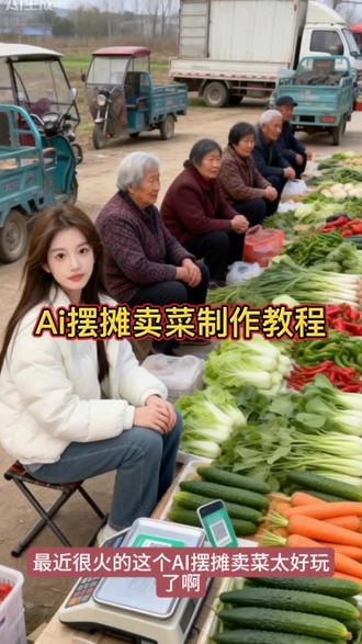 #Ai摆摊卖菜 #搞笑 #剪映 #Ai特效 #摆摊卖菜