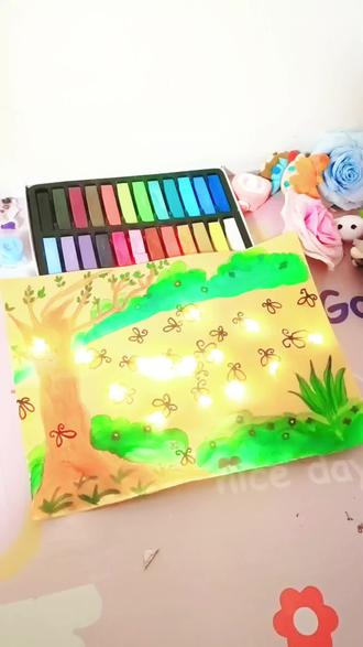 哇,是一闪一闪的萤火虫呢!【2】#亲子手工推荐 #创作者中心 #创作灵感 #手工 #绘画