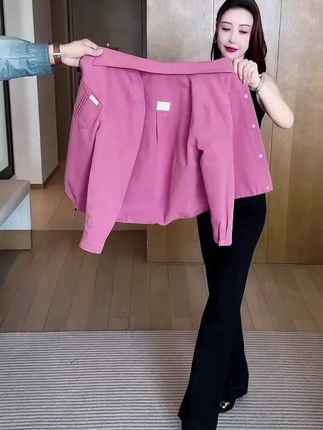 #外套穿搭 #春秋新款 #百搭显瘦 #牛仔外套#小个子穿搭