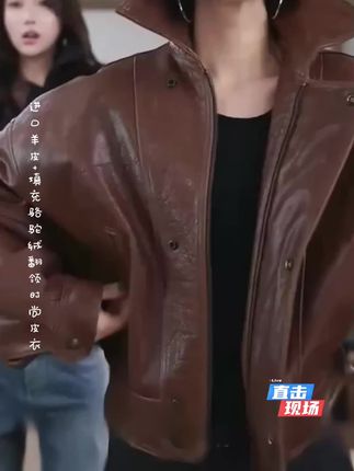 AP洛哥【黑标/英胚版】进口羊皮+填充骆驼绒翻领时尚皮衣#女装穿搭 #穿搭 #高级感穿搭 #皮衣 #女装