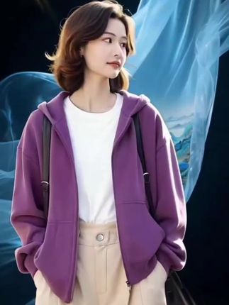 新款卫衣外套女宽松休闲百搭显瘦休闲大码韩版长袖秋季棒球服上衣#卫衣外套#百搭显瘦#棒球服外套#休闲外套#秋季外套