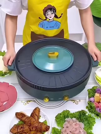 家用烤涮一体锅电烤盘多功能无烟烤肉烧烤炉涮烤一体锅不粘电烤炉#家居好物推荐 #家用好物 #打开美好生活