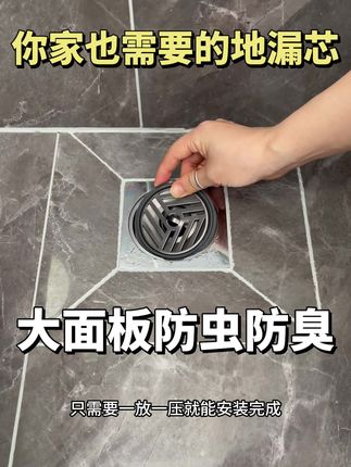 安装简单 防臭密封效果好#卫生间地漏 #防臭地漏芯 #卫生间地漏