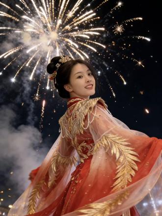 当我把喜欢的汉服发给豆包,我会得到……#豆包ai #豆包P图已经nextlevel了 #烟花拍照 #烟花拍照姿势 #汉服