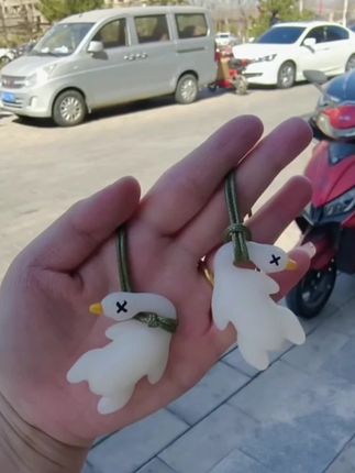 一只会变色的烤鸭挂件,给点阳光就变成烤鸭了#变色鸭子