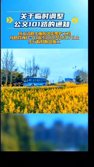 关于临时调整公交101路的通知 公交101路路线调整,请您出行时提前规划好公交出行线路,由此给您带来不便,敬请谅解!
#彭州公交 #公交线路调整 #公交车 #公交出行