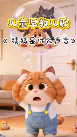好可怕的声音是什么声音?小朋友快来猜猜看!🐱🔬 一起探索声音的秘密吧!#儿童早教 #猜猜是什么声音 #儿歌动画 #儿歌