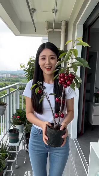 红妃樱桃树苗大樱桃苗中华土樱桃苗果苗阳台盆栽庭院四季种植耐寒#樱桃苗分享