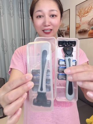 六层刀片精美手动剃须刀#超便宜超划算 #剃须刀 #刮胡刀推荐 还带有替换刀头赫收纳盒