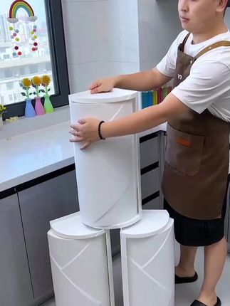 厨房这个转角一定不要浪费掉,可以放这要的旋转置物架