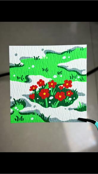 一起来画春日花朵吧~#春天请你画朵花#跟着抖音学画画 #丙烯马克笔绘画 #零基础学画画 #晒晒你的绘画作品