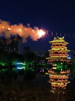 定州众春园的烟花瀑布真的是太美啦!还有更多精彩节目哦!等着看我的下期视频吧!#定州众春园#石家庄周边游#烟花瀑布#这么近那么美周末到河北
