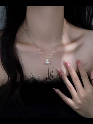 坠链925银单颗吊坠项链轻奢项链锁骨链